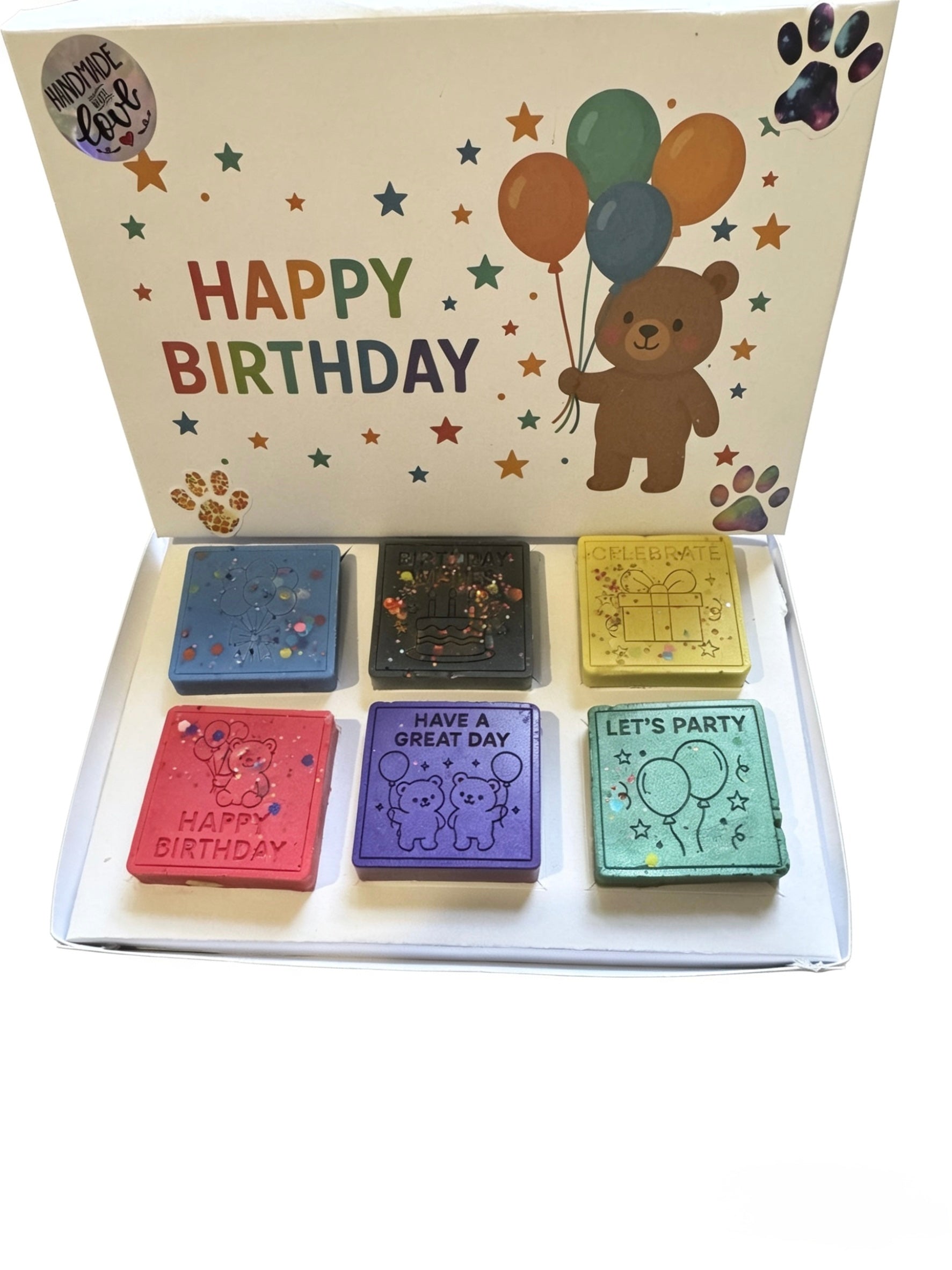 Happy Birthday 6 Cavity Wax Melts with Box