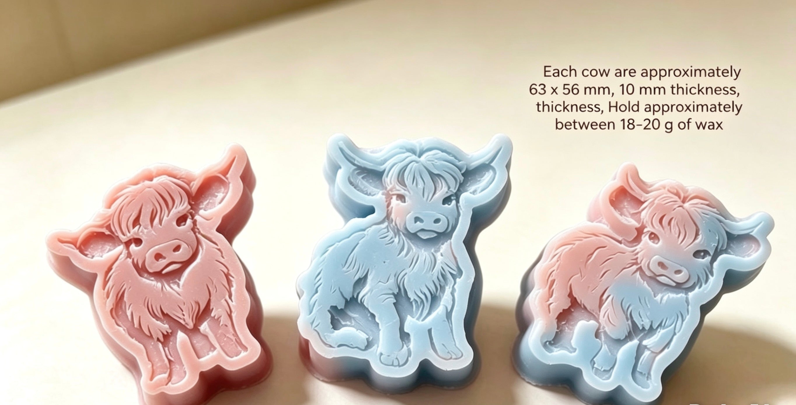 Highland Cow Wax Melts (1 Sets of 3)