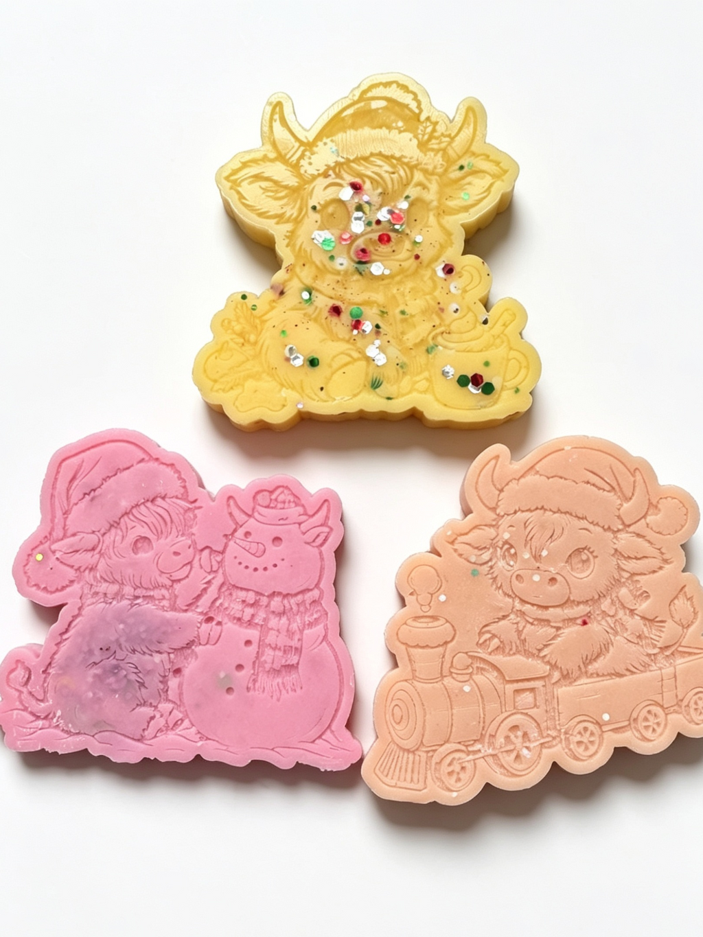 Christmas Highland Cow Wax Melts (1 Sets of 3)