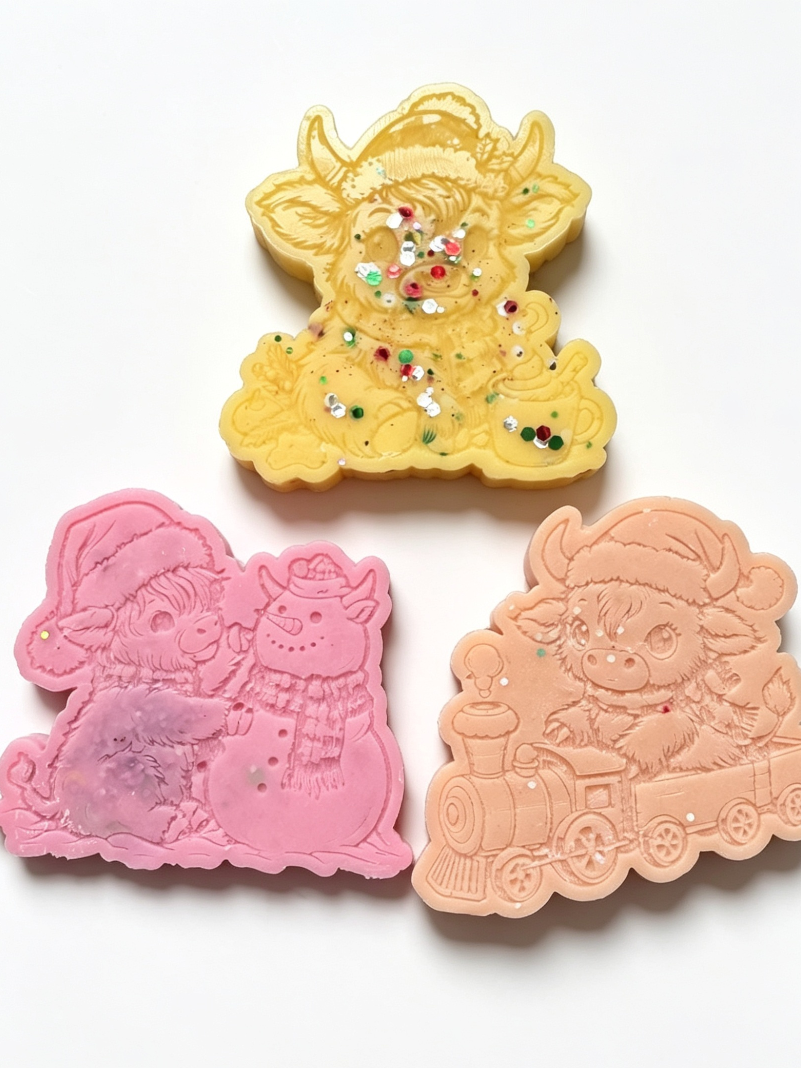 Christmas Highland Cow Wax Melts (1 Sets of 3)