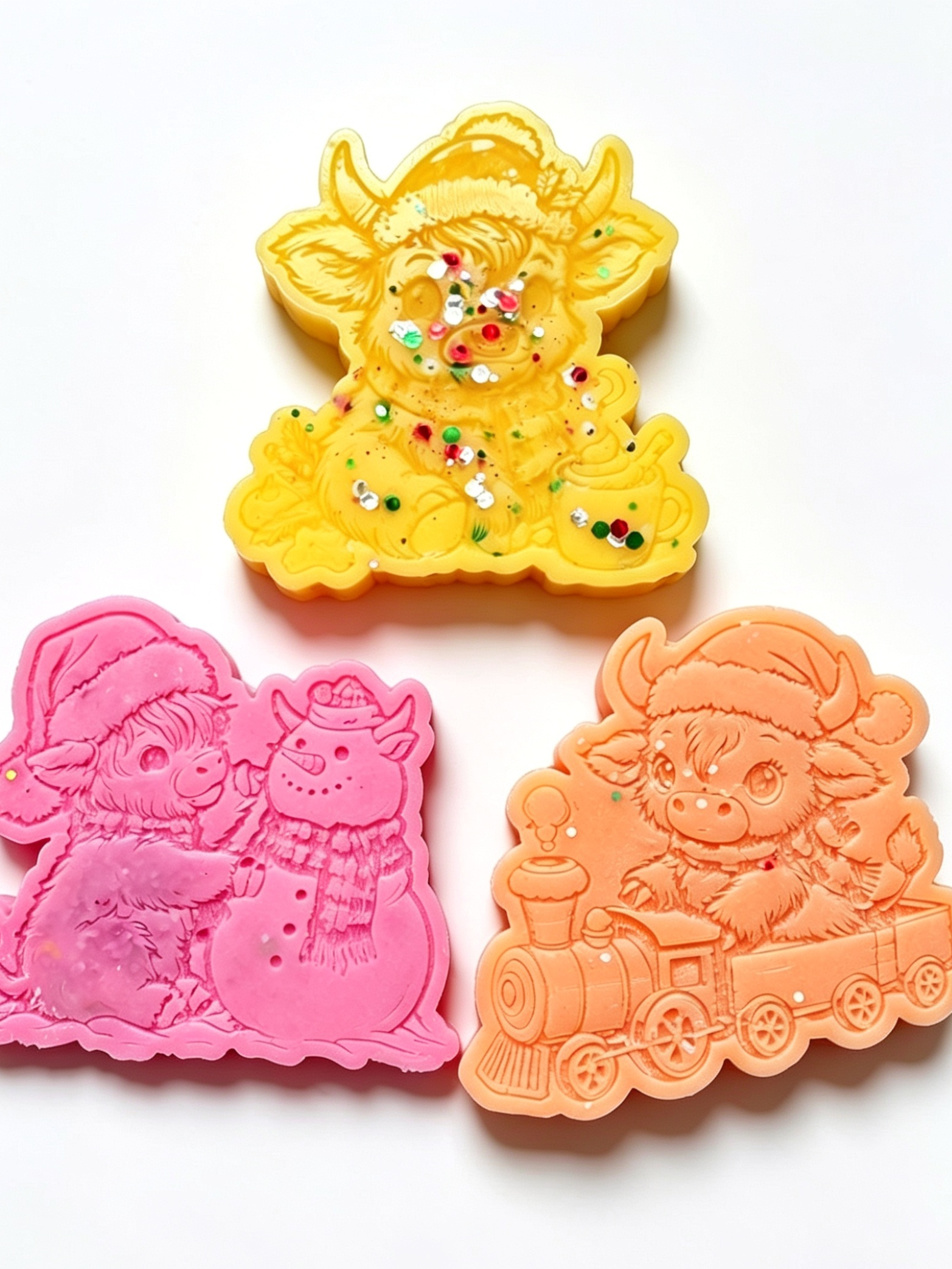 Christmas Highland Cow Wax Melts (1 Sets of 3)